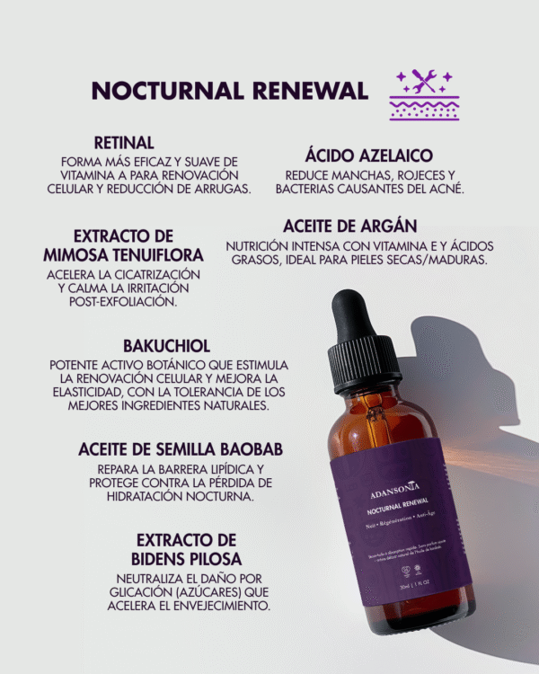 Retinal + Argán, Baobab & Bakuchiol | Serum Adansonia Nocturnal Renewal