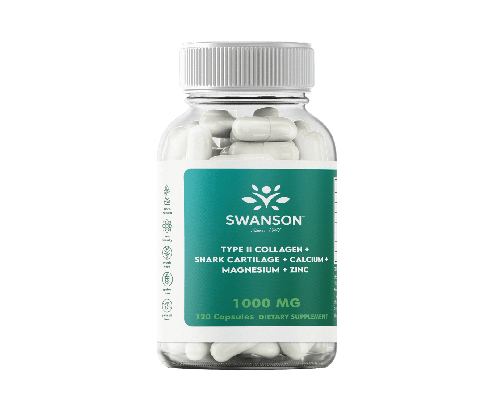 Colágeno Tipo 2 + Cartílago de Tiburón + Calcio + Magnesio con Vitamina C & Zinc 1000mg