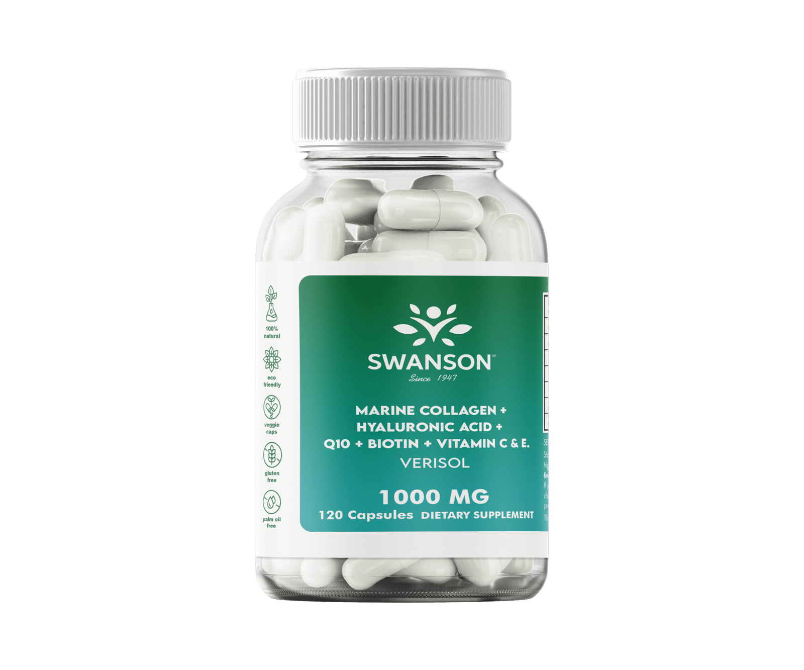 Colágeno Marino + Acido Hialurónico + Q10 + Biotina con Vitamina C & E 1000mg