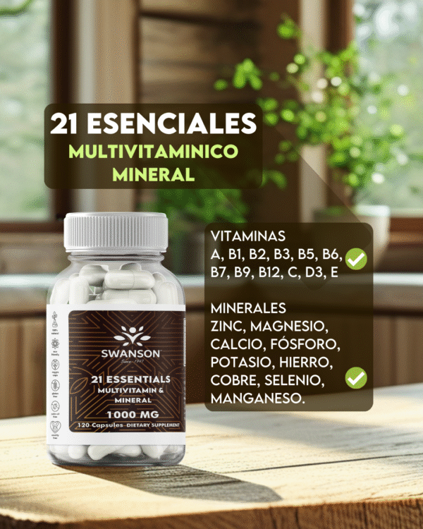 21 Esenciales multivitamínico-mineral 1000mg
