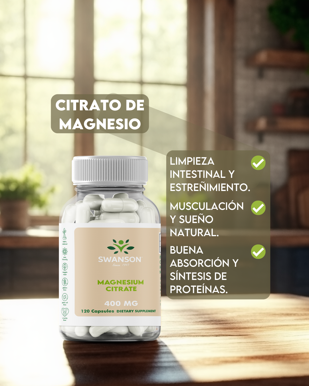 Citrato de Magnesio 400mg - Imagen 3